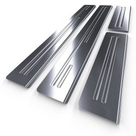 Einstiegsleisten aus Stahl Skoda Rapid NH Liftback (5 Türen) - (2011-2019) silbern (matt)